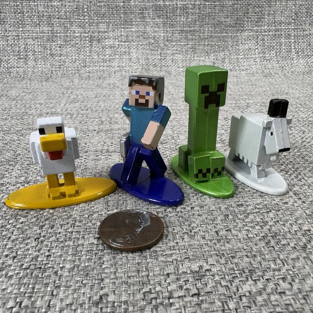 Minecraft Jada Toys Nano Metalfigs Die-Cast Figures Steve Creeper Chicken Goat